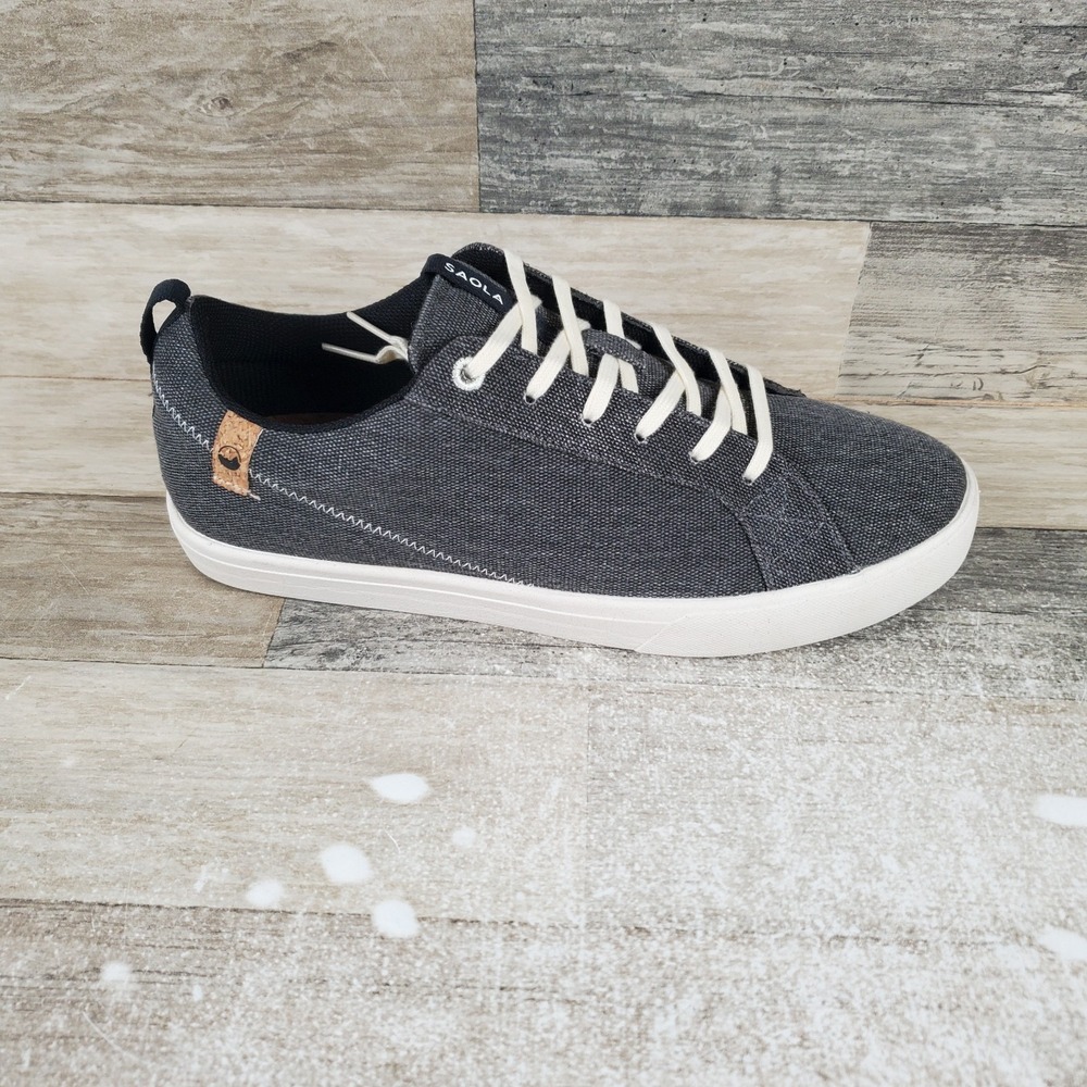 Saola Cannon Canvas Womens Shoes Sz‎ 10 Dark Gary Lace-Up Low Top Round Toe